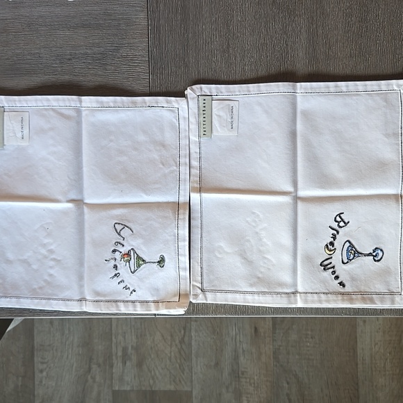 Pottery Barn Embroidered Cocktail Napkin Set - Picture 9 of 13